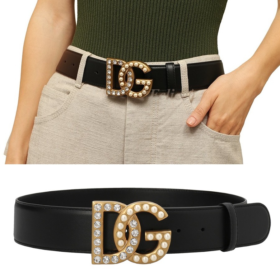 【DOLCE & GABBANA】 DGジュエリーロゴ ベルト 関税/送料込