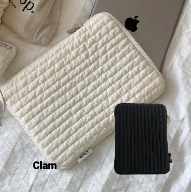 韓国シンプルおしゃれ【Clam】タブレットポーチ 11インチ 全2色