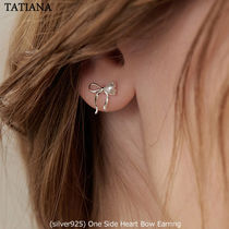 【TATIANA】Heart Gemstone Ribbon EarJacket Earrings ピアス Designer fashion, Seoul-fully created | W Concept