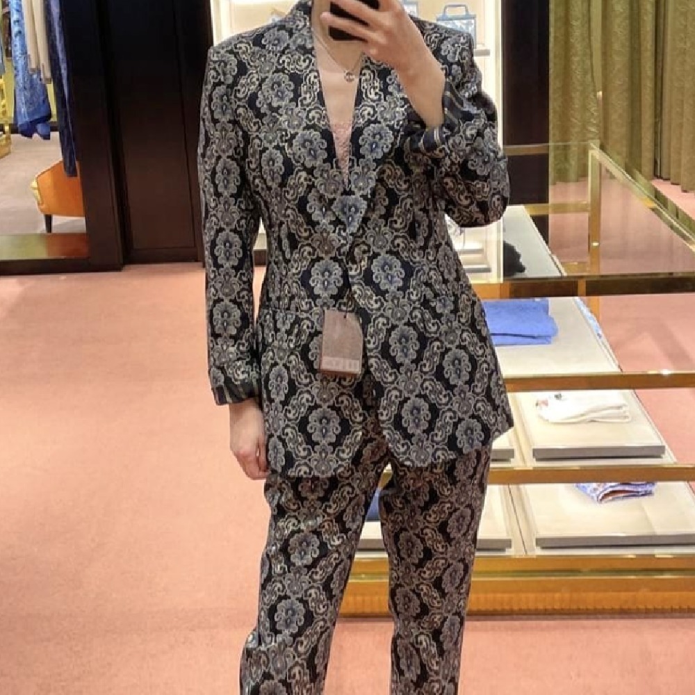 【ETRO】グラフィックモチーフ コットンジャカード ジャケット