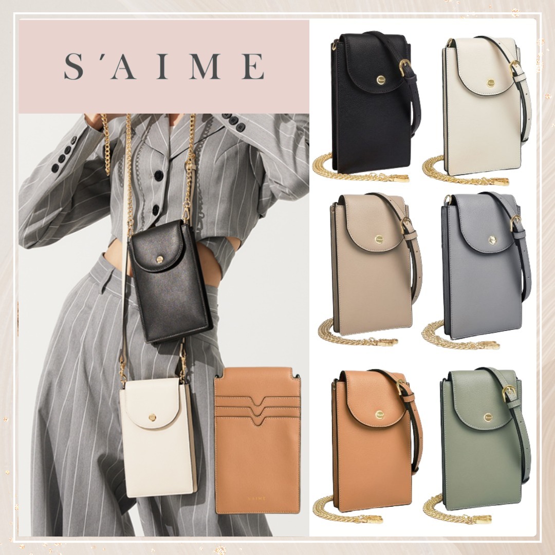 追跡有★S'AIME 本革 2WAY カードスロット付 スマホショルダー