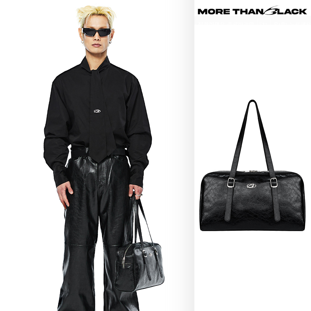 【MORE THAN BLACK】24SS★ LEATHER BOSTON BAG