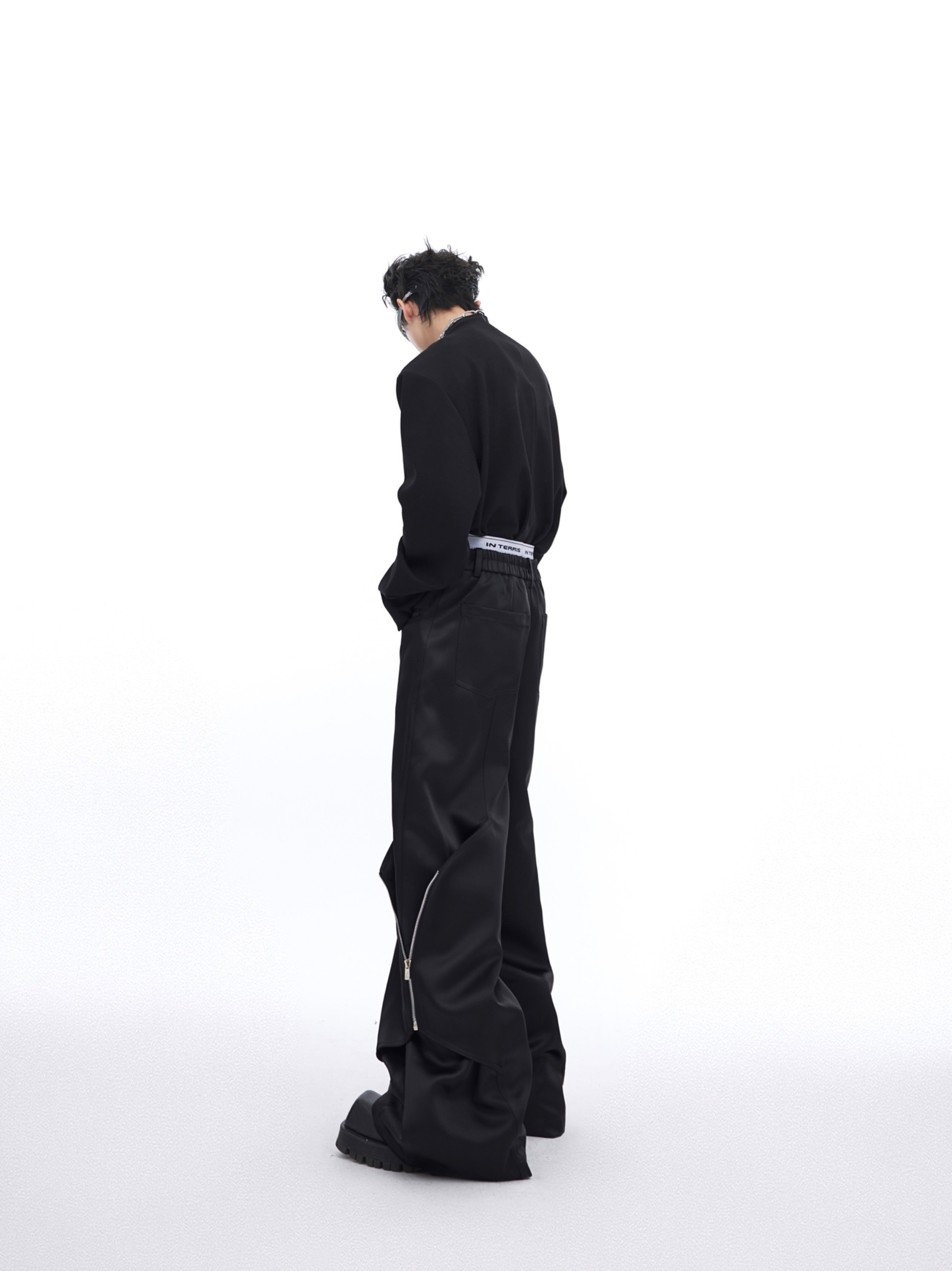 Argue Culture ワイドパンツ ジップ スラックス 人気 男女兼用