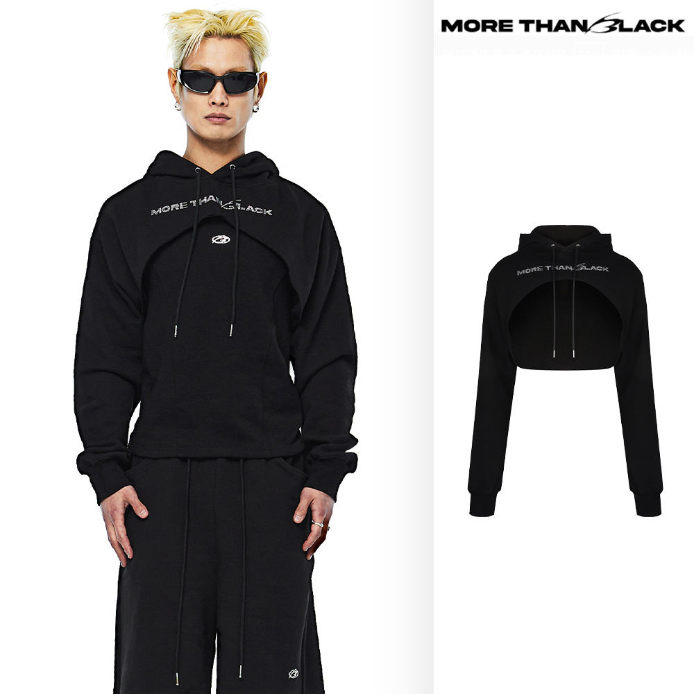 【MORE THAN BLACK】24SS★ BIZ CROP HOOD