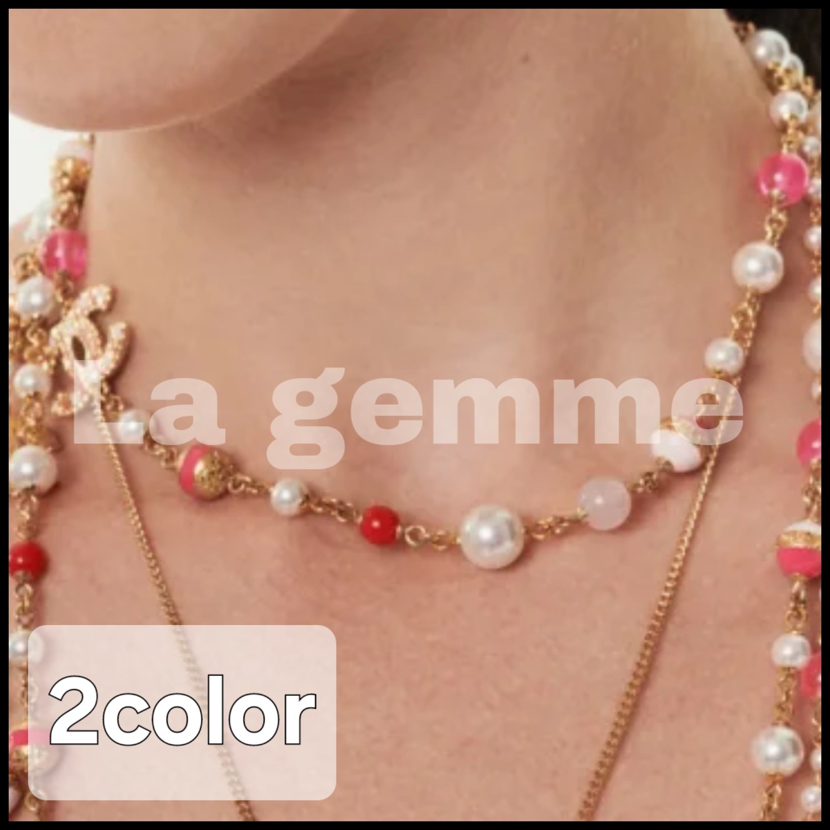 2024SS★送料無料！【CHANEL】CCロゴ メタル パール ネックレス