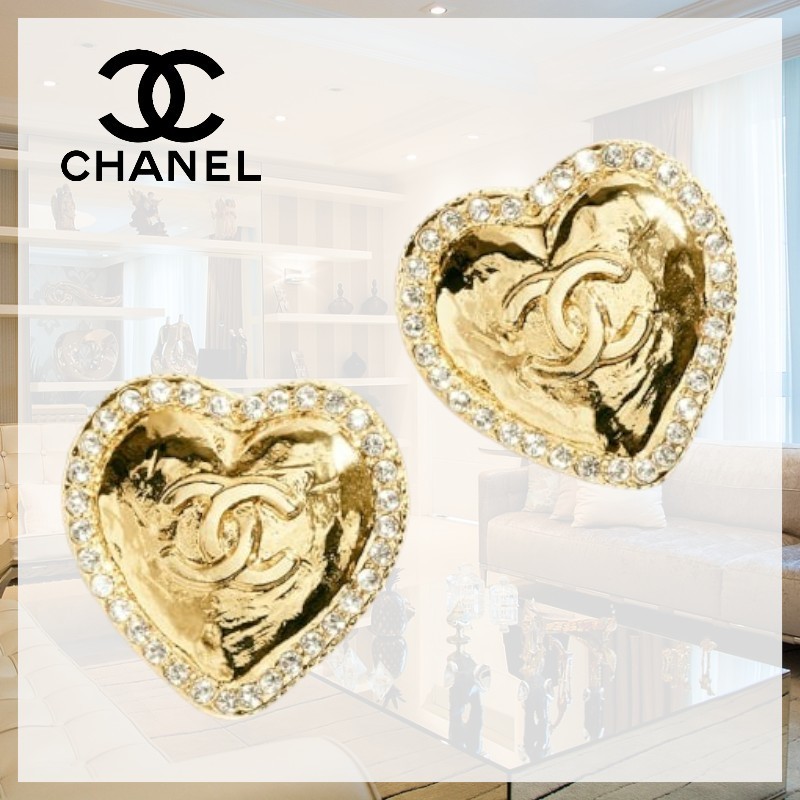 【ハートが可愛い】 CHANEL CCロゴ ピアス