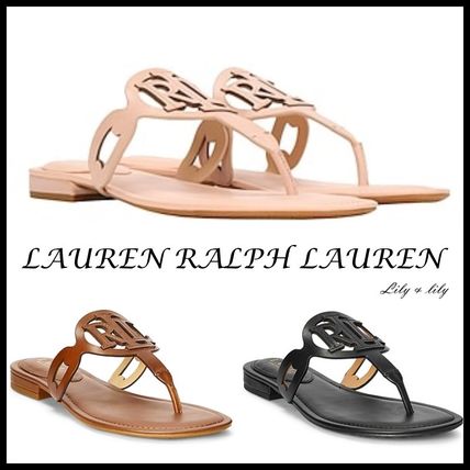 Ralph Lauren More Sandals Round Toe Rubber Sole Casual Style Plain Leather