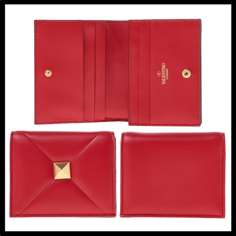 ★関税込★VALENTINO★ローマンスタッズ 小銭入れ 財布 ROUGE★