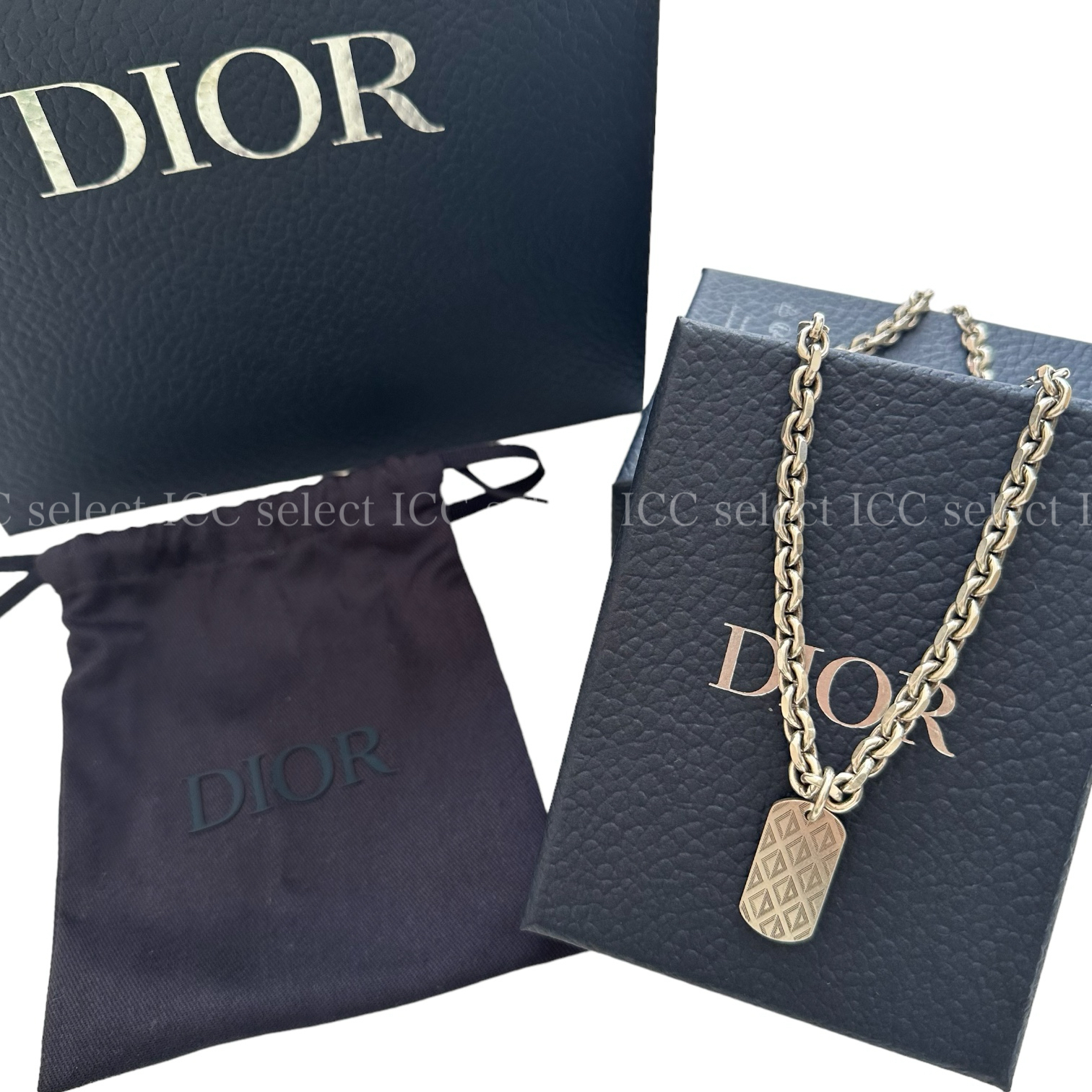 国内即発【DIOR】CD Diamond プレート ペンダント ネックレス
