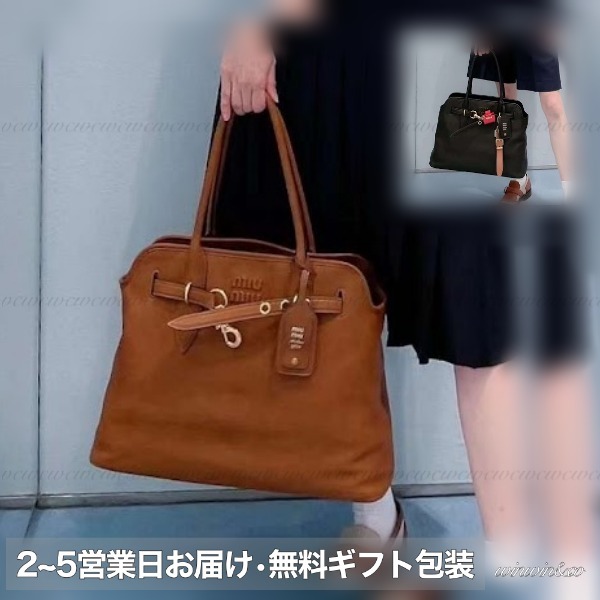 【国内発】MiuMiu Aventure ナッパレザー バッグ ギフト包装可