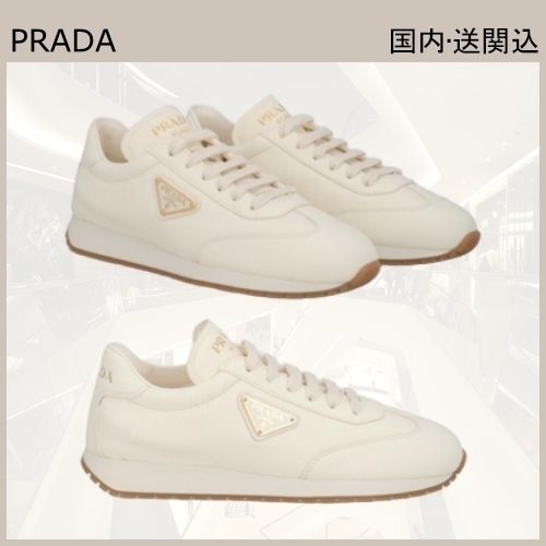 VIP買付★PRADA Deerskin プラダ ディアスキン ロゴ スニーカー