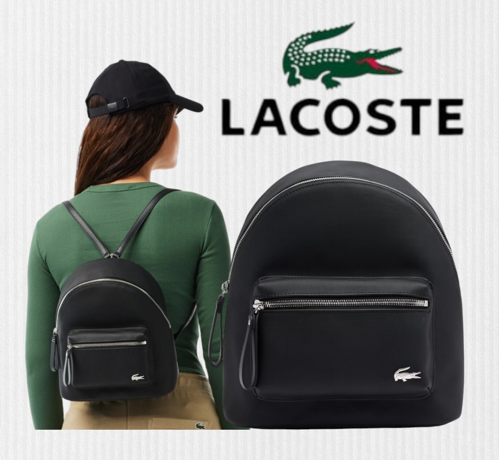 LACOSTE WOMEN'S PIQUE-EFFECT CANVAS BACKPACKラコステリュック