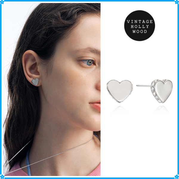 【VINTAGE HOLLYWOOD】Side Edge Heart Earrings~ハートのピアス