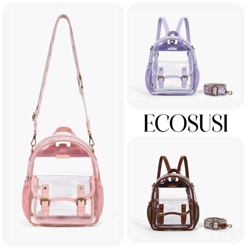 ECOSUSI Lila クリア ミニ バックパック 送料/関税込