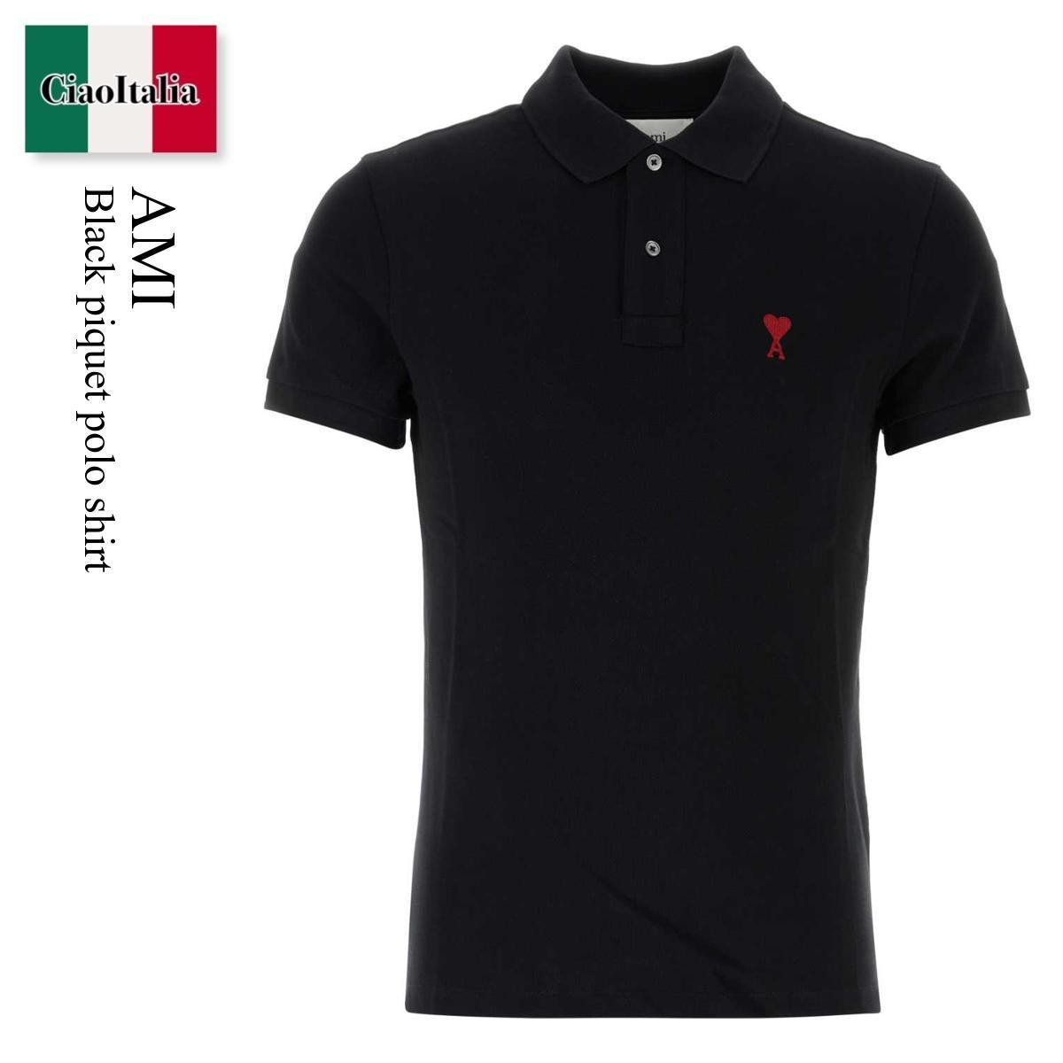 ポロシャツ Ami Black Piquet Polo Shirt