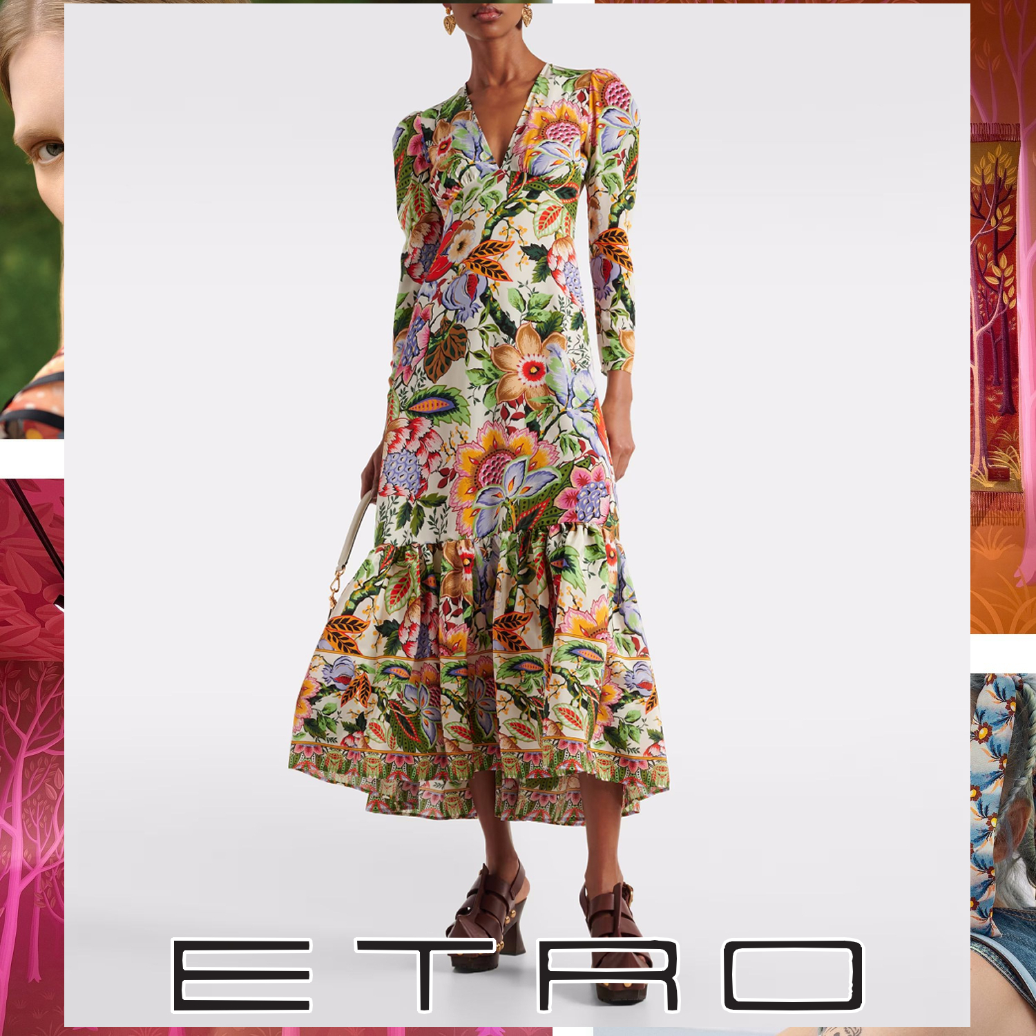 ■Etro(エトロ) フローラルミディドレス ETRO フラワープリント ミディドレス マルチカラー