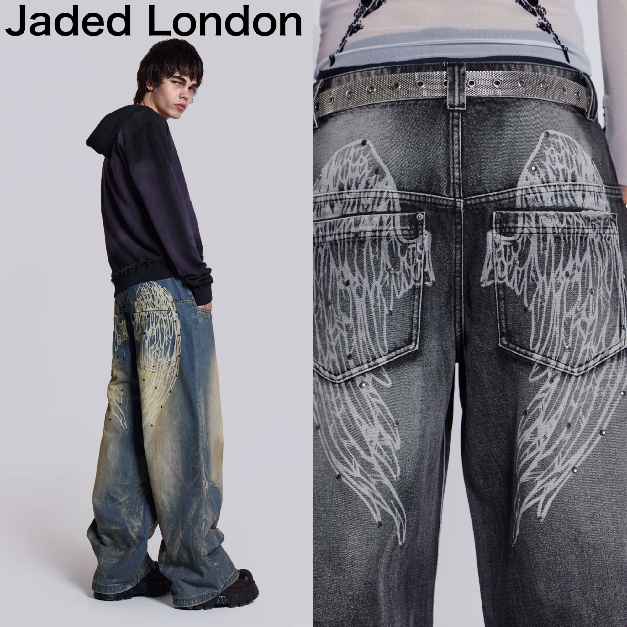 JADED LONDON ボルトスタッズコロッサスジーンズ 関税送料込 JADED LONDON】コロッサス ジーンズ *送料/関税込み* パンツ