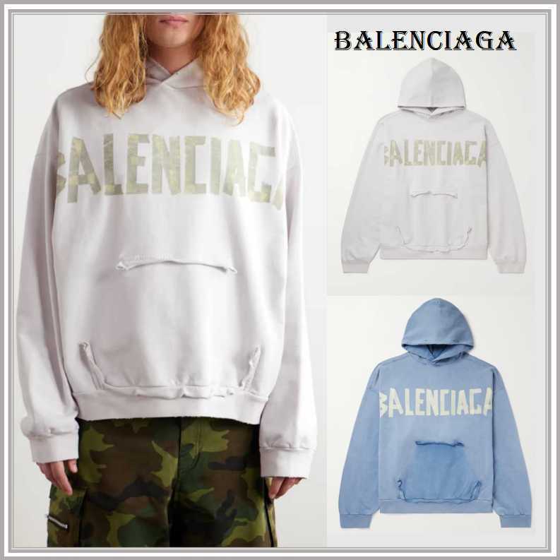 【関税込】◆BALENCIAGA バレンシアガ◆ロゴ コットン パーカー