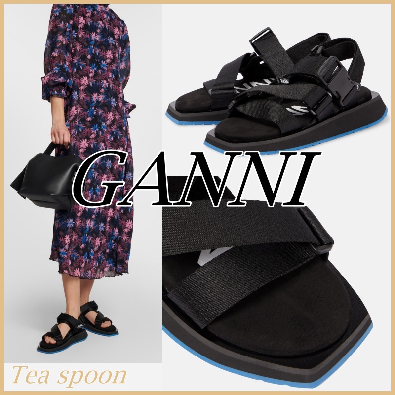 GANNI◆パフォーマンス ウェビング サンダル Black 送料込