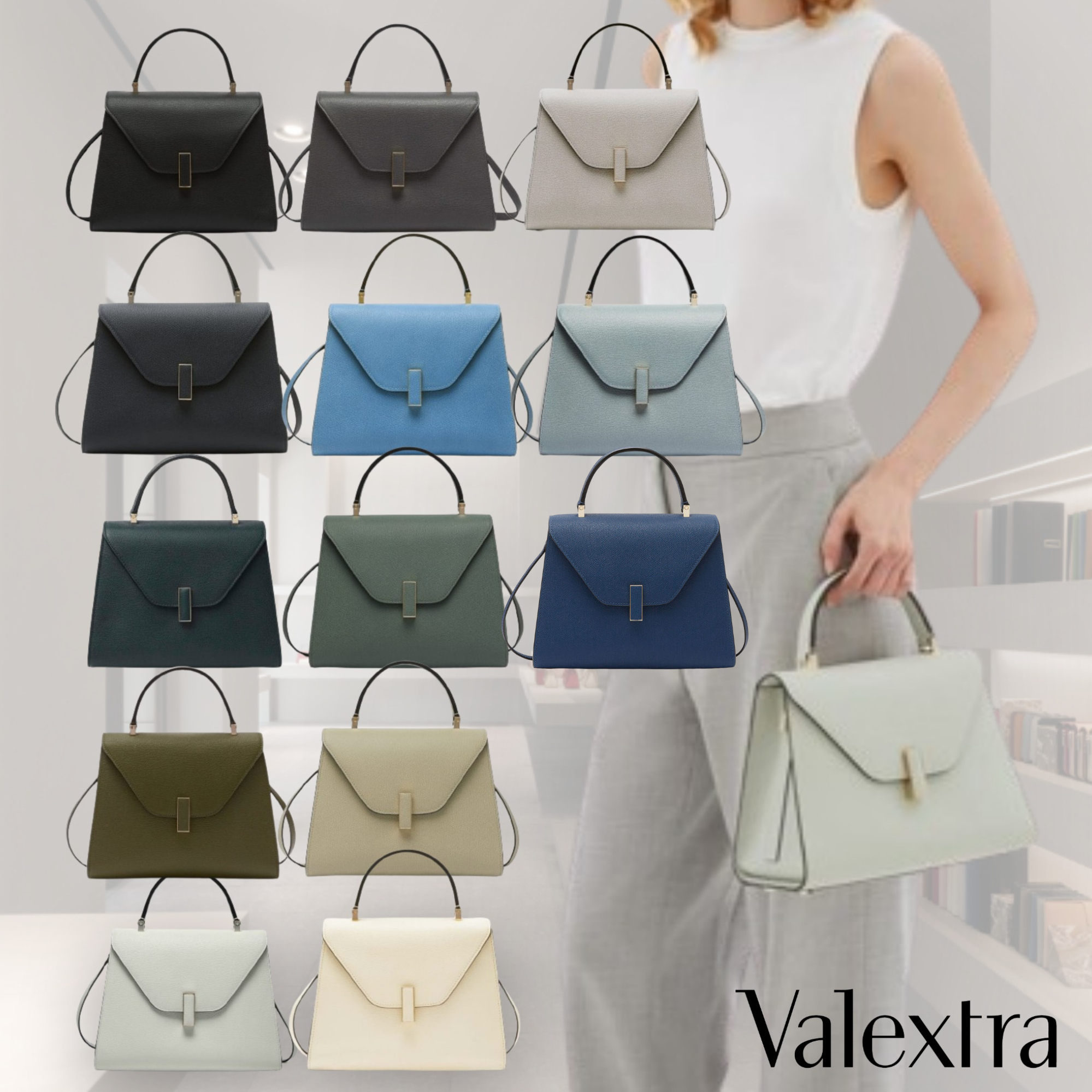 直営店買付【Valextra】Iside イジィデ ミディアム カーフスキン