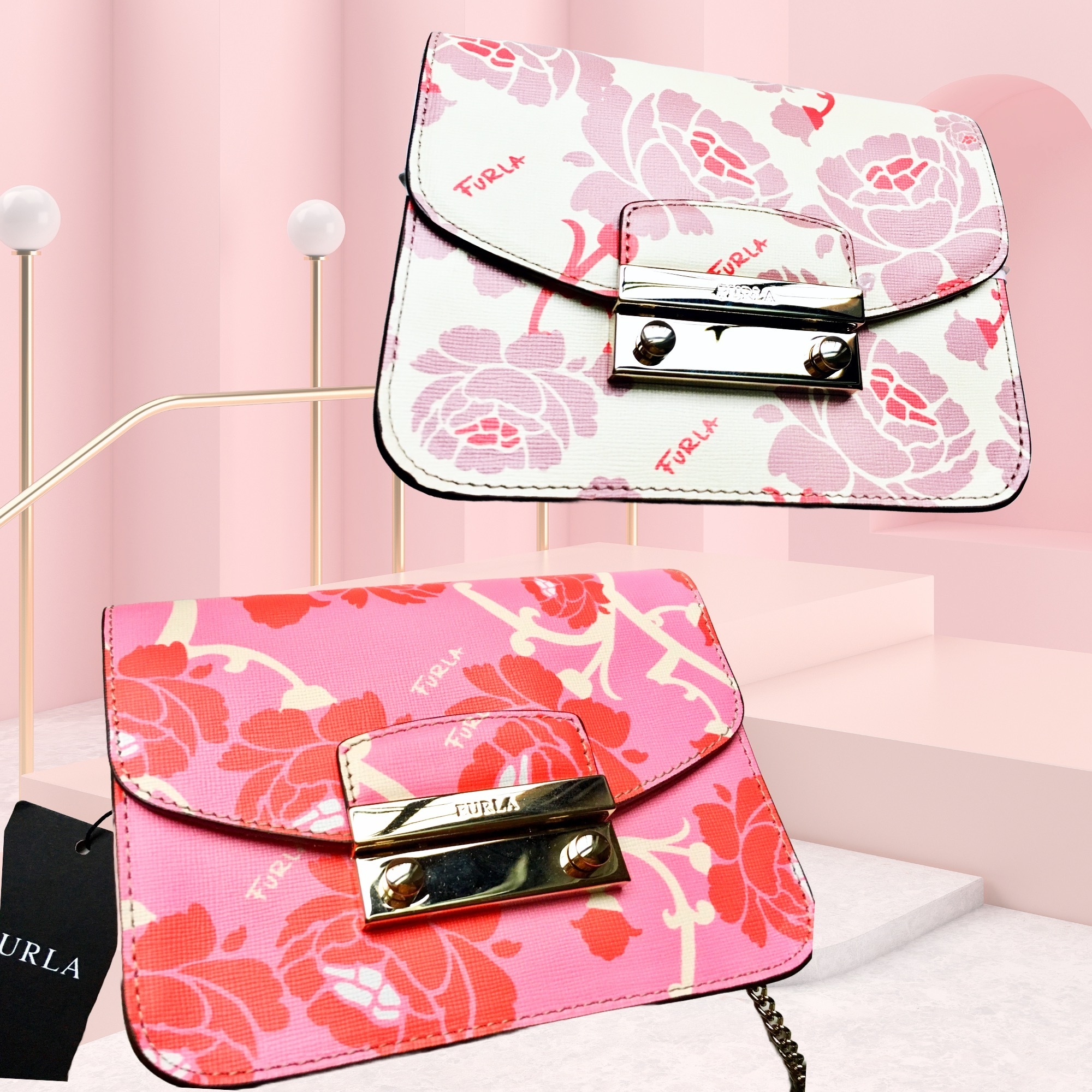 すてき柄!２WAY FURLA フルラ Julia Mini Crossbody Bag