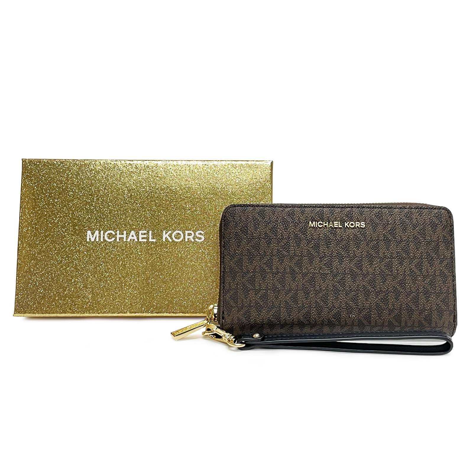 MICHAEL KORS 長財布 ベルト付き 34F1GJ6E3B/BROWN/BLK
