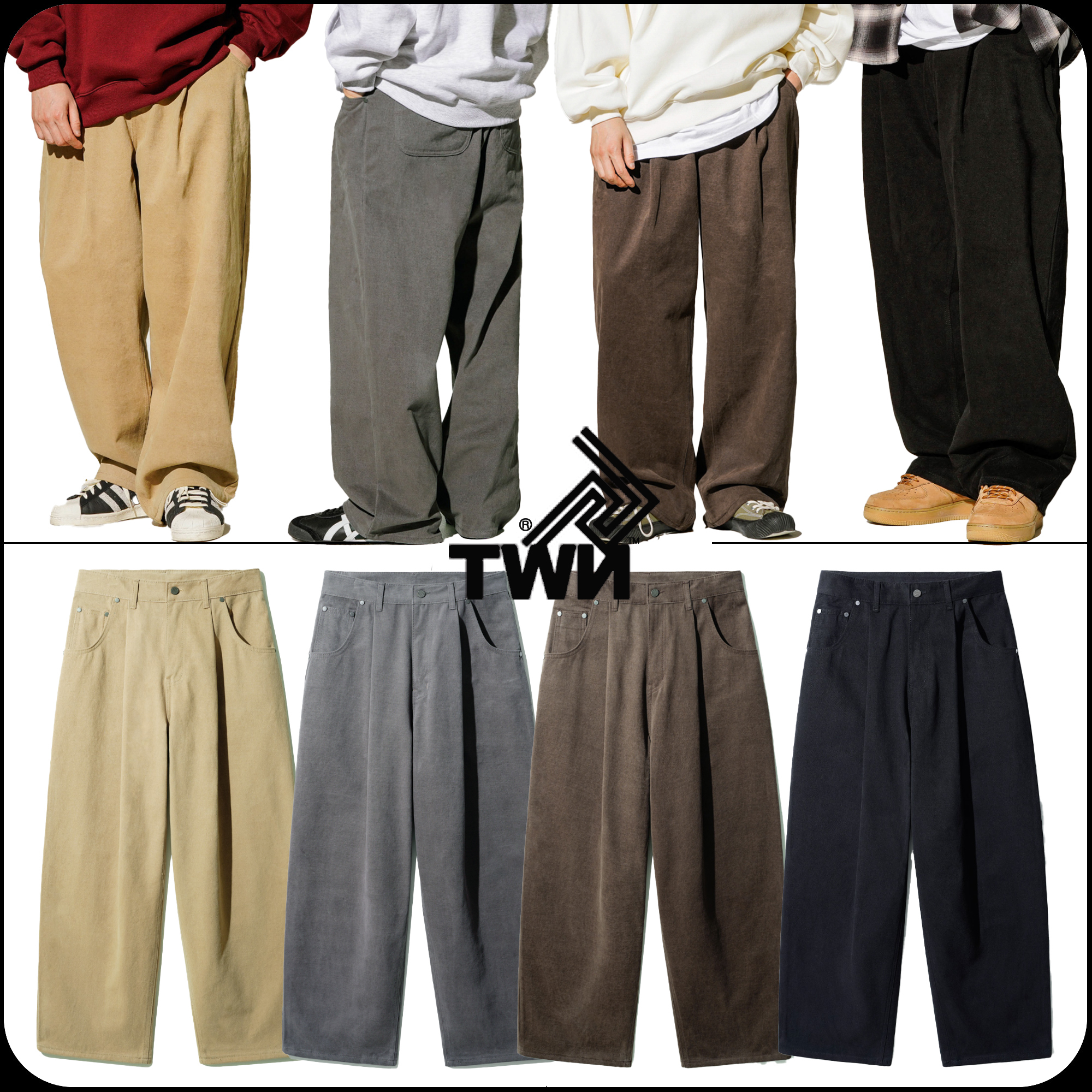 [TWN]★RAGTIME WIDE COTTON PANTS