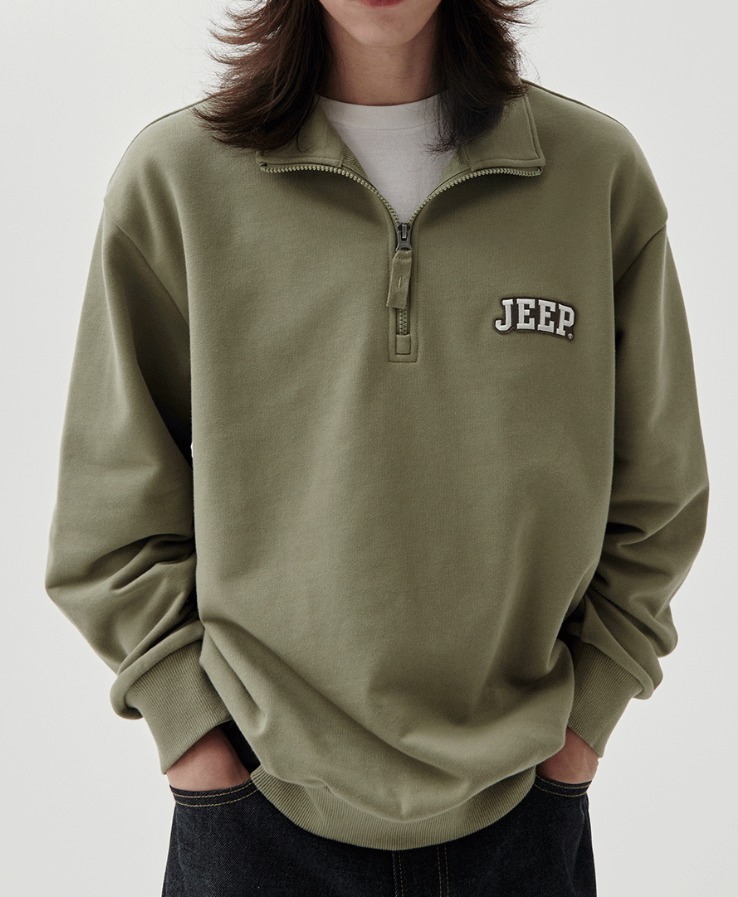 JEEP★UNISEX_Applique Small-logo Half Zip-Up Sweat_5色 JEEP☆UNISEX_Applique Small-logo Half Zip-Up Sweat_5色 (JEEP