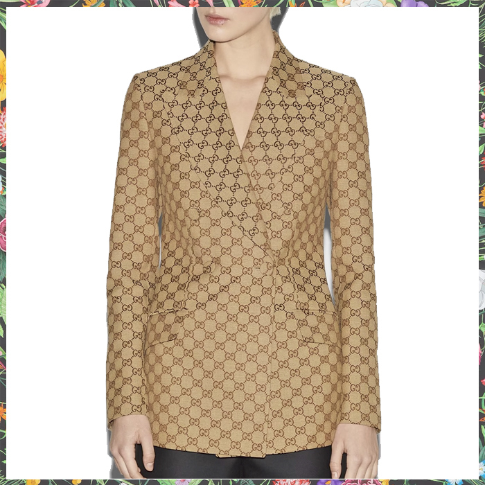 GUCCI 24SS《ダブルブレスト GGキャンバスジャケット》 DHL 直営