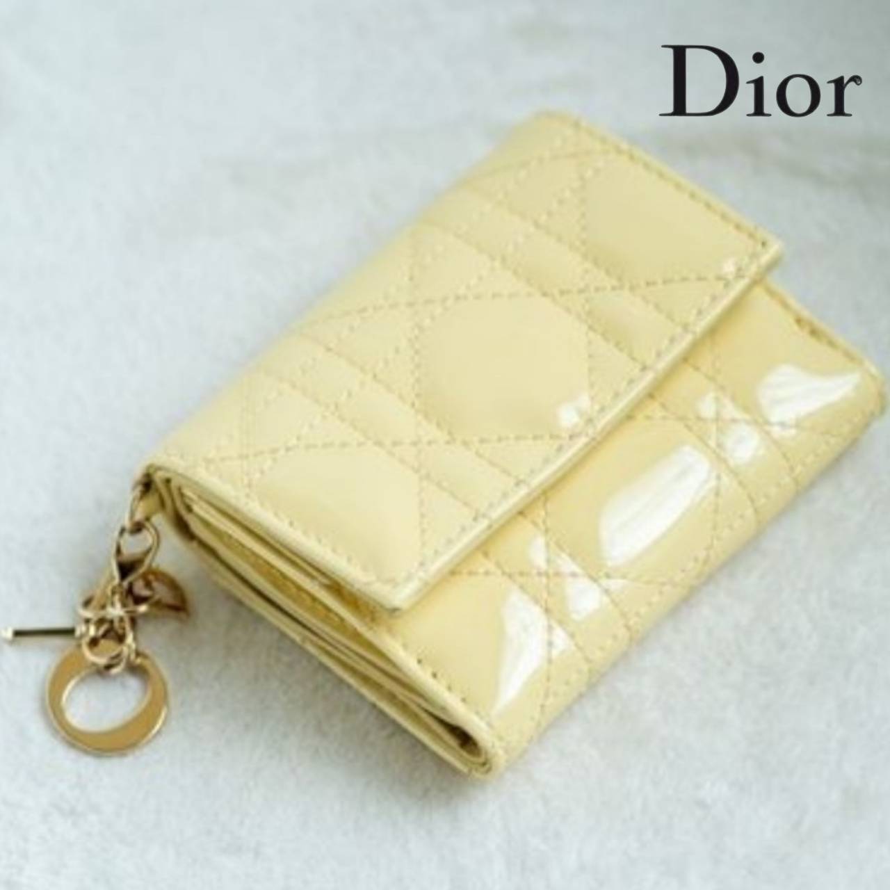 【日本限定ペールイエロー】DIOR Lady Dior ロータスウォレット