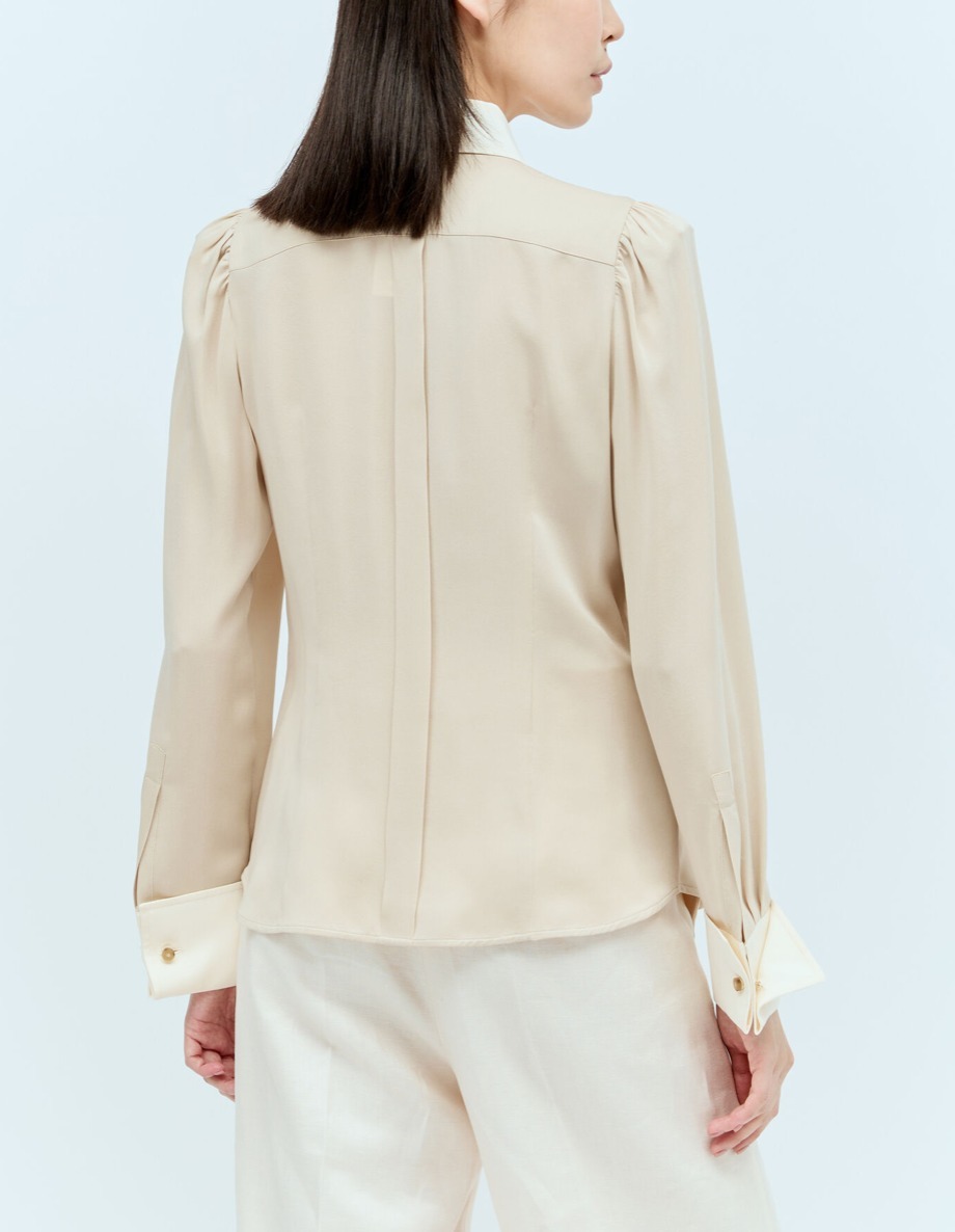 国内送関税込】MAX MARA ☆ ボウタイ付き シルク シャツ (Max Mara 国内送関税込】MAX MARA ☆ ボウタイ付き シルク シャツ (Max Mara