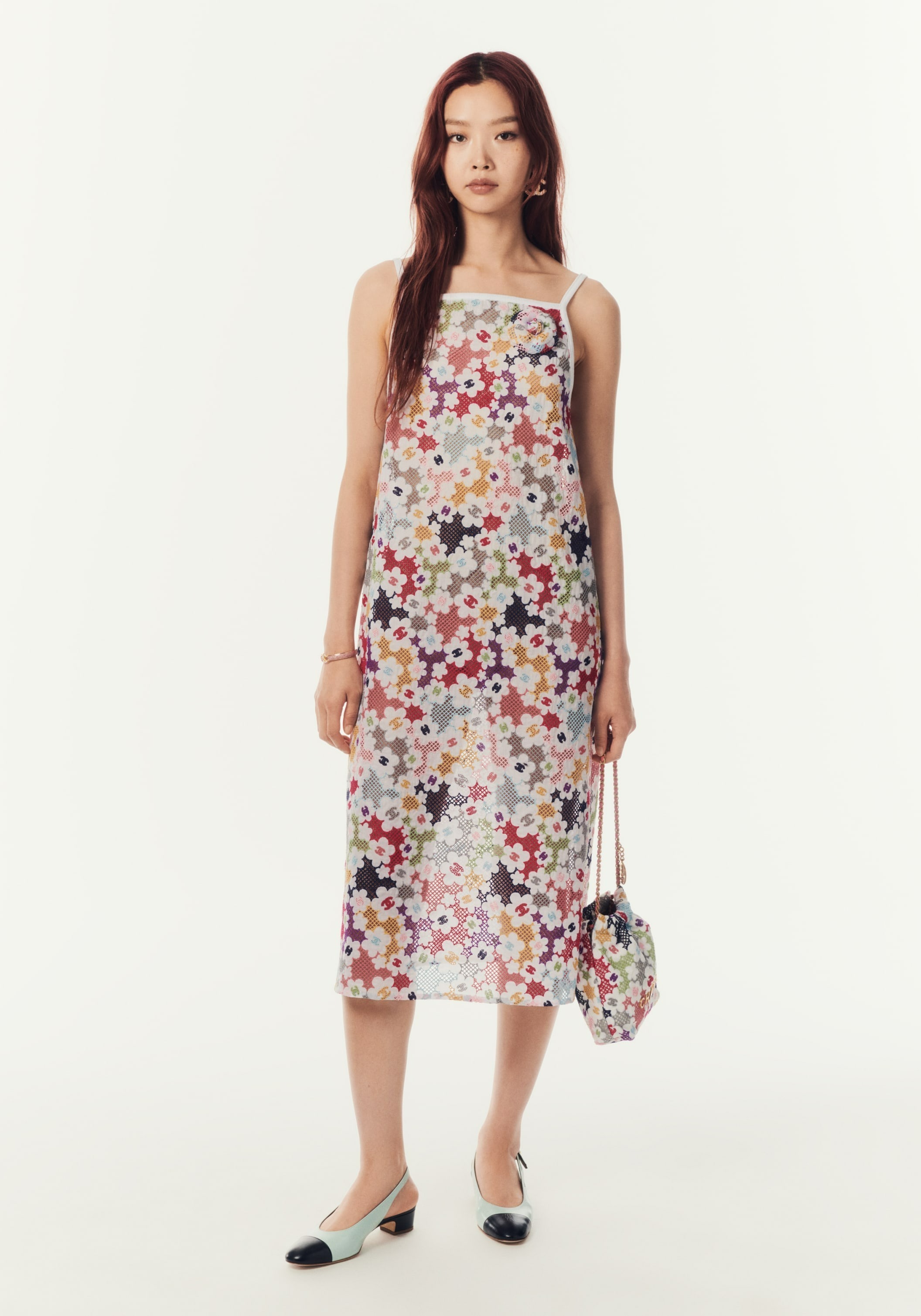 【花柄が女性らしく可愛い】CHANEL 22 CCロゴ ミニ ハンドバッグ 花柄が女性らしく可愛い】CHANEL 22 CCロゴ ミニ ハンドバッグ