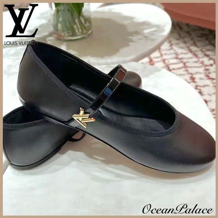 Louis Vuitton More Flats Monogram Casual Style Plain Leather Party Style Office Style