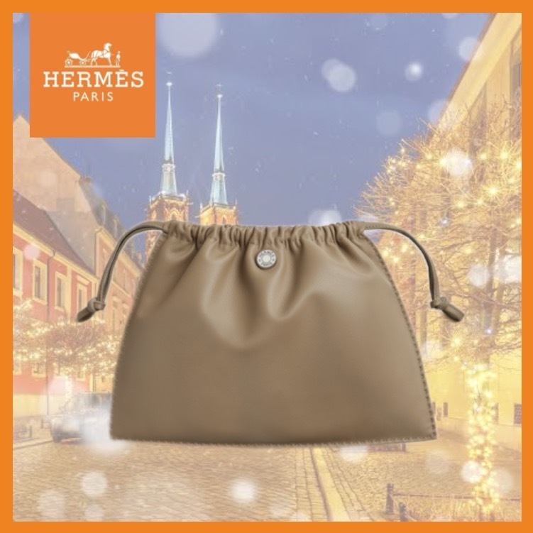 ＊大人気＊【HERMES】ピロポーチ ミニサイズ 巾着 エルメス