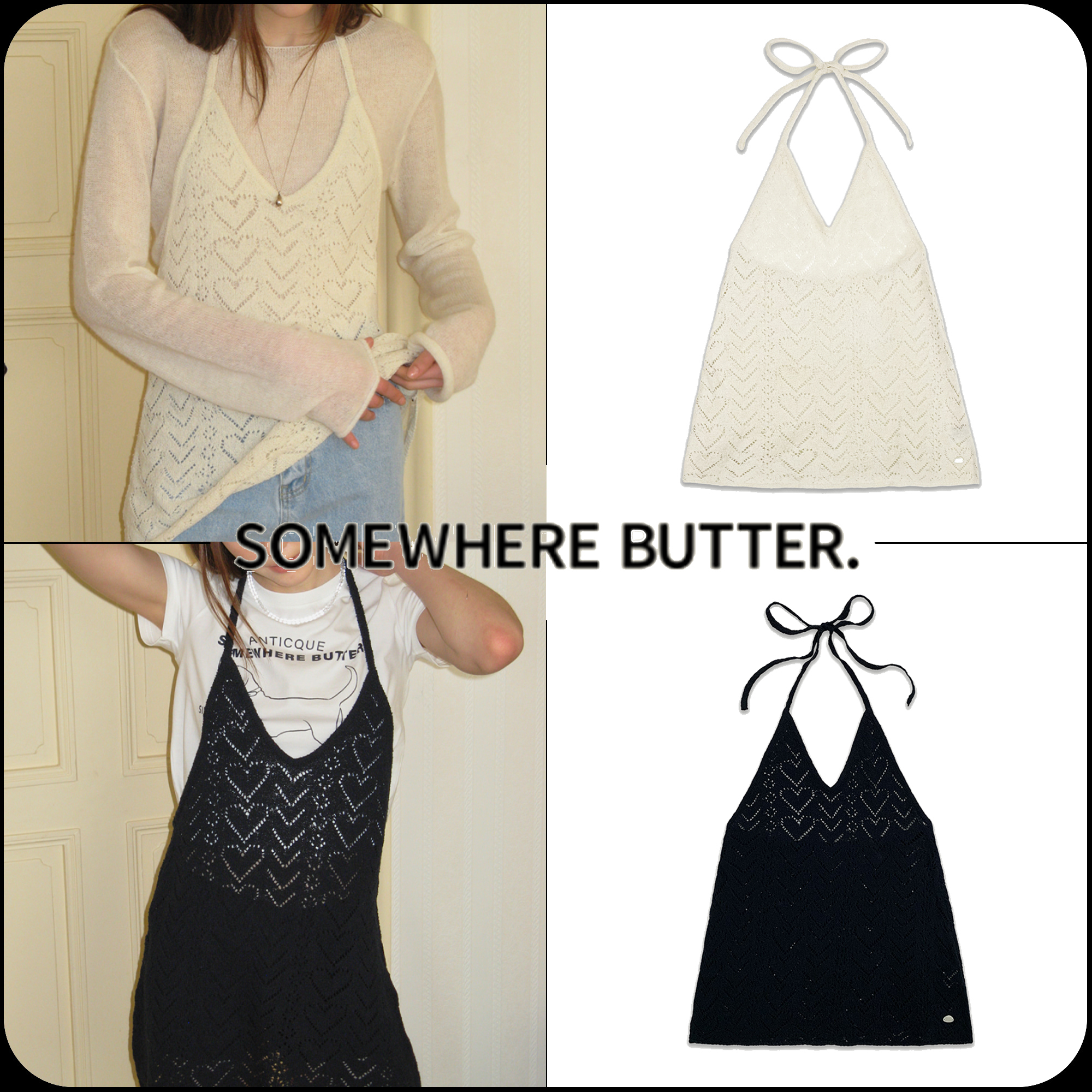 [SOMEWHERE BUTTER]★Heart skashi knit dress