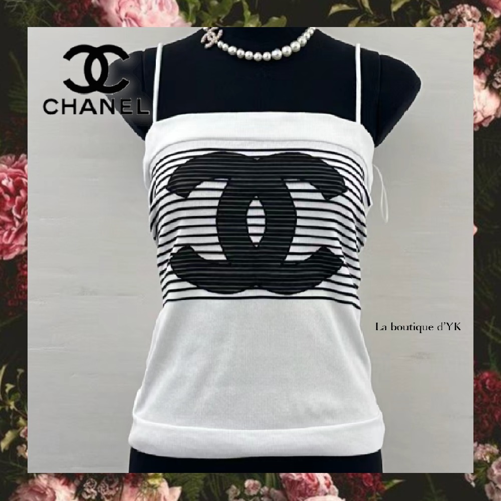 送料無料 日本 ☆インパクト大の可愛さ♪【CHANEL】トップス キャミソール☆ トップス
