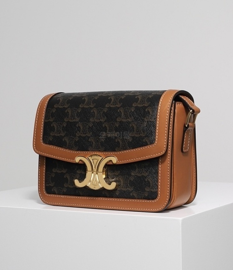 CELINE｜ (Teen Triomphe Bag in Triomphe Canvas (188882BZ