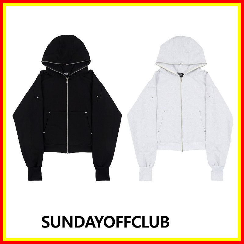 パーカー・フーディ [SUNDAYOFFCLUB]Full Face Zip Up Heavy Terry Moto Hoodie
