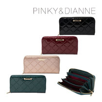 Pinky&Dianne Plain Leather Logo Long Wallets