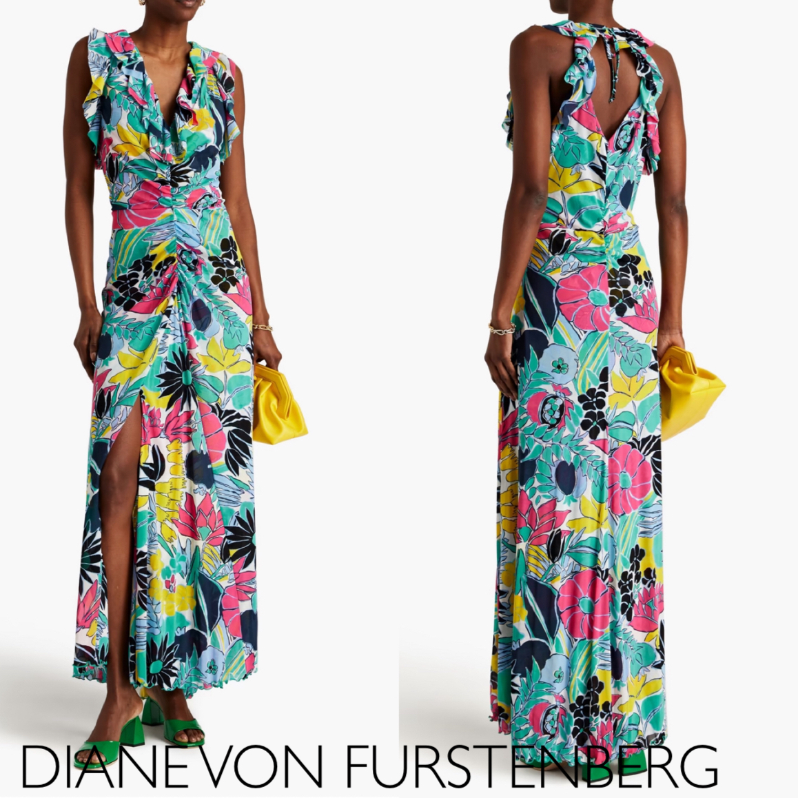 花柄★メッシュ★スリット★ワンピース★ DIANE VON FURSTENBERG