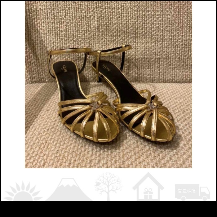 【セリーヌ】CELINE TRIOMPHE サンダル ラミネートラムレザー