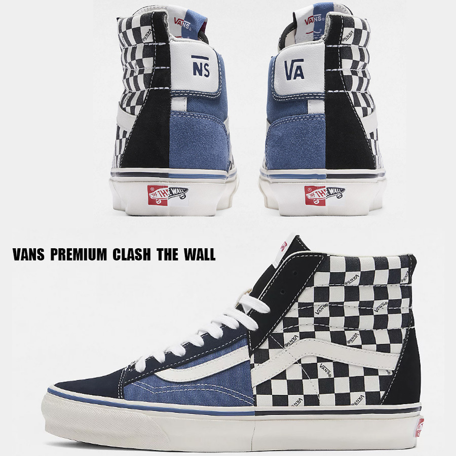 VANS★PREMIUM CLASH THE WALL SUEDE/CANVAS BLACK CHECKERBOARD