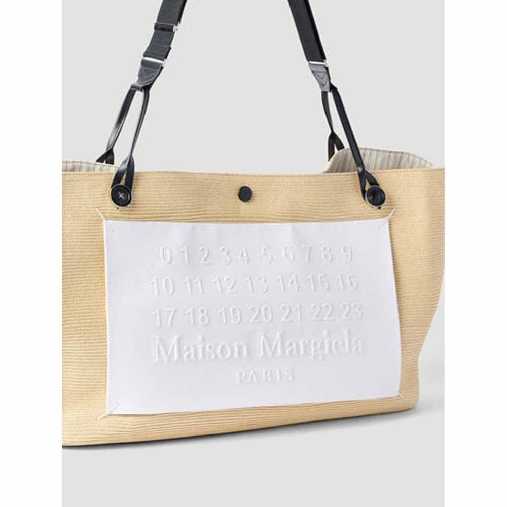 ◆Maison Margiela◆ ロゴ パッチ トップハンドル バッグ MAISON MARGIELA ロゴパッチトートバッグ (Maison Margiela/かご