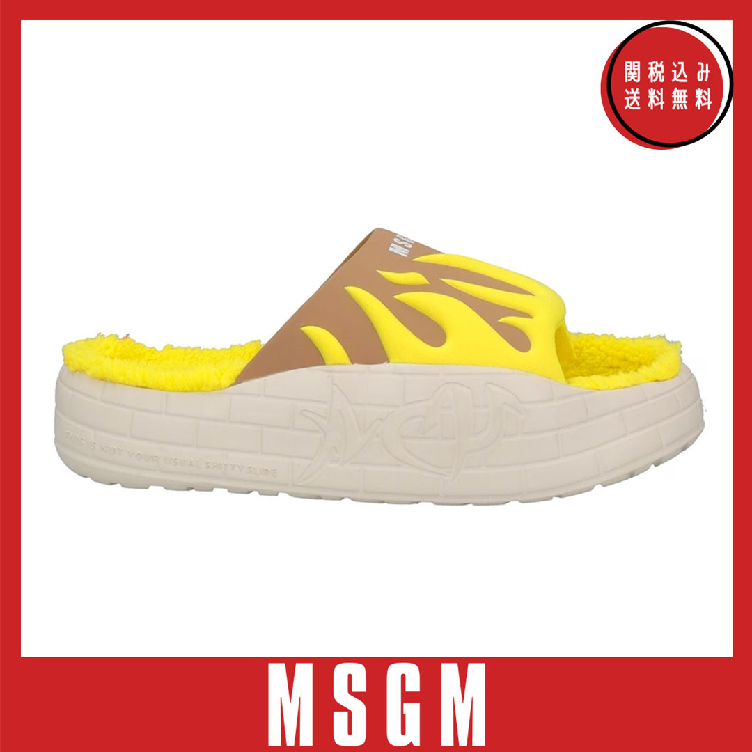 サンダル【MSGM】関税込み 送料無料 ラバーソール バイカラー