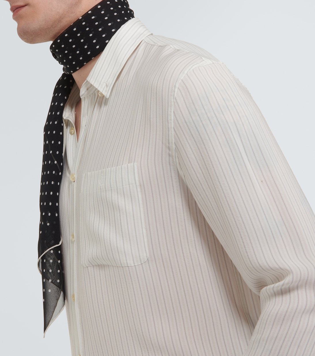Saint Laurent ポルカドット柄スカーフストール 送料込/関税込□Saint Laurent□ポルカドット シルク スカーフ