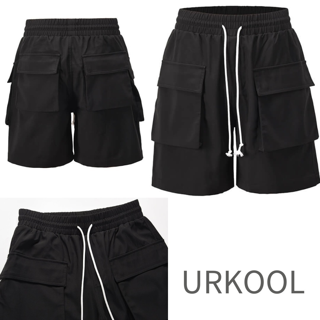 URKOOL  マルチポケット カーゴポケット コットンショーツ