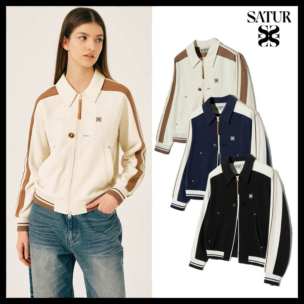 ★SATUR☆Lawton Collar Track Zip-Up Jacket ★3色