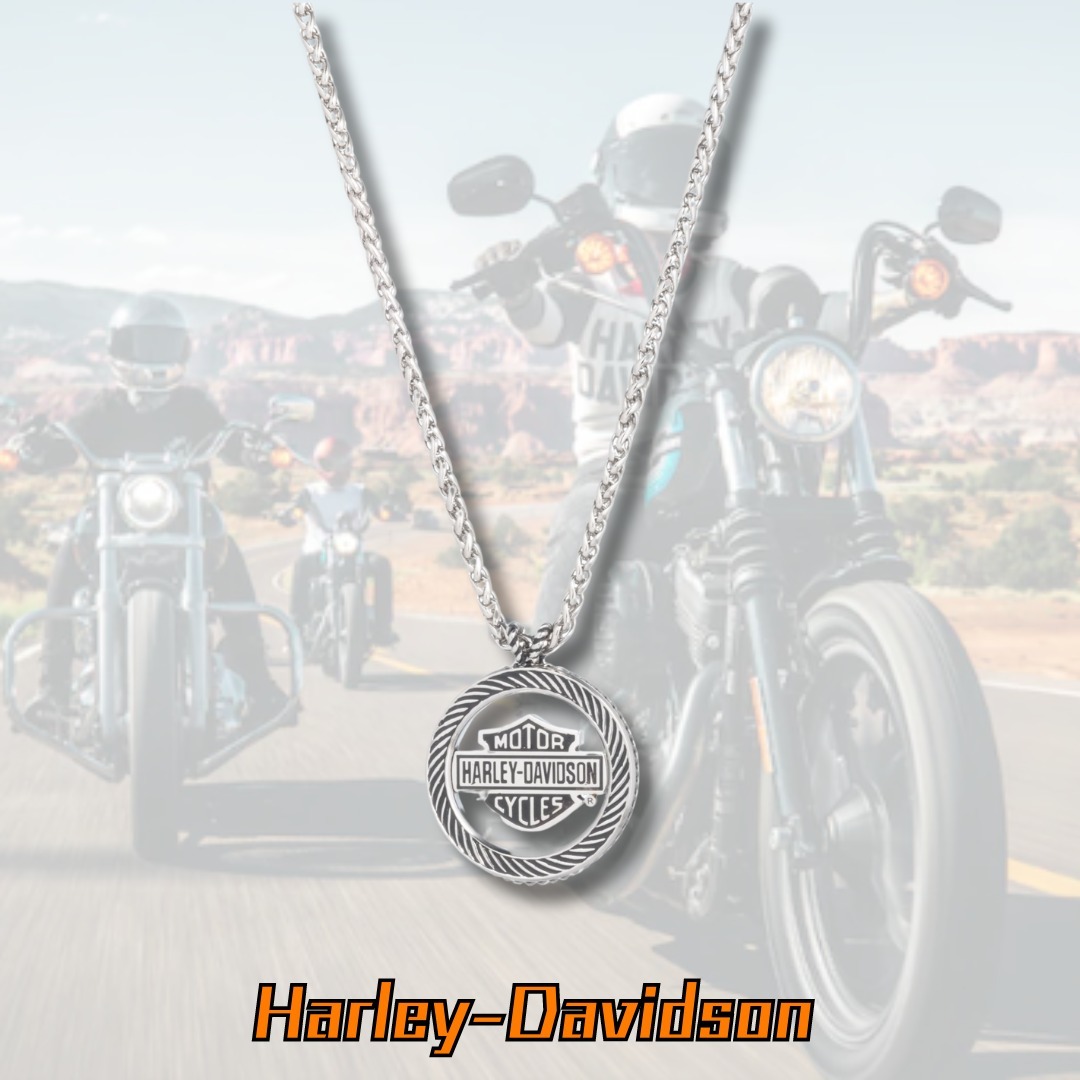 新作☆【Harley Davidson】ラウンド ロゴペンダント