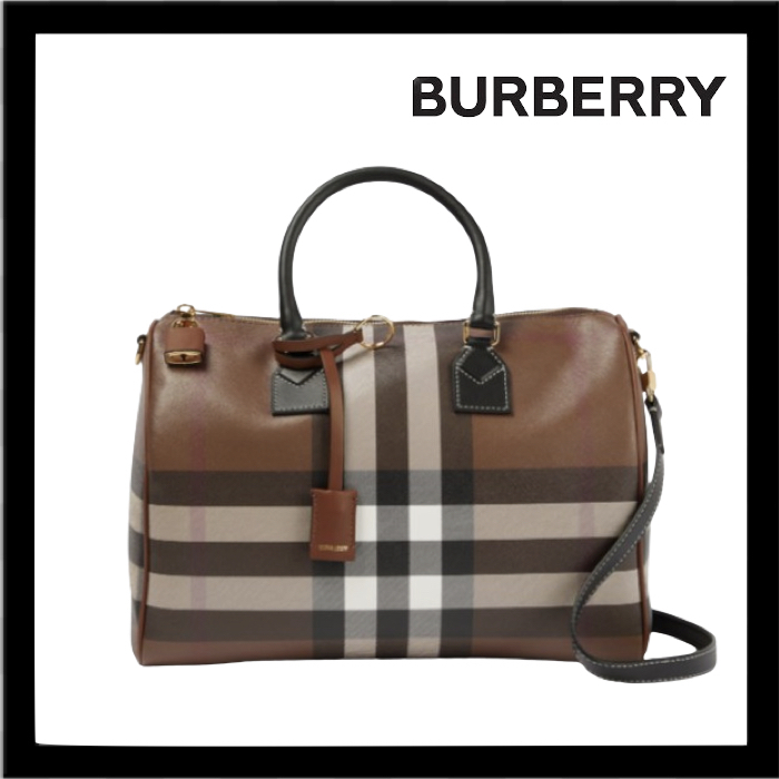 新着 関税送料込み Burberry チェックキャンバストート