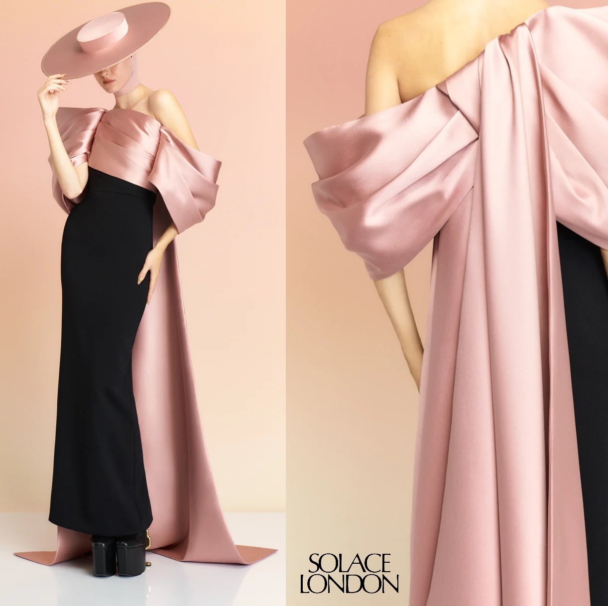 国内発| SOLACE LONDON ワンショルダー マキシドレス
